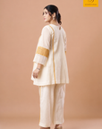 Off White Yellow Mandala Kurta Set