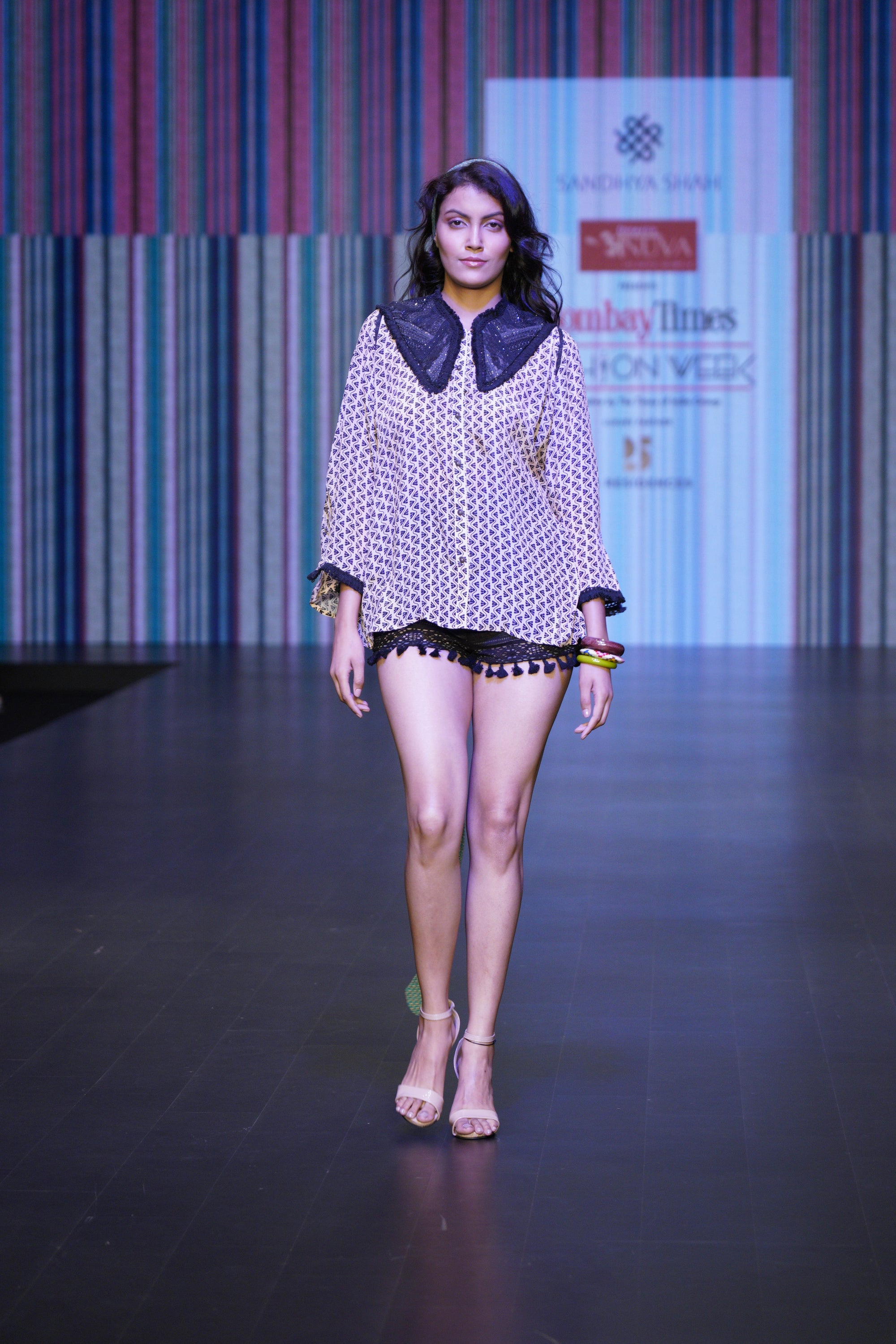 CLEORA  SHIRT AND LACE SHORTS
