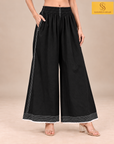 Black Premium Cotton Kurta Palazzo Set