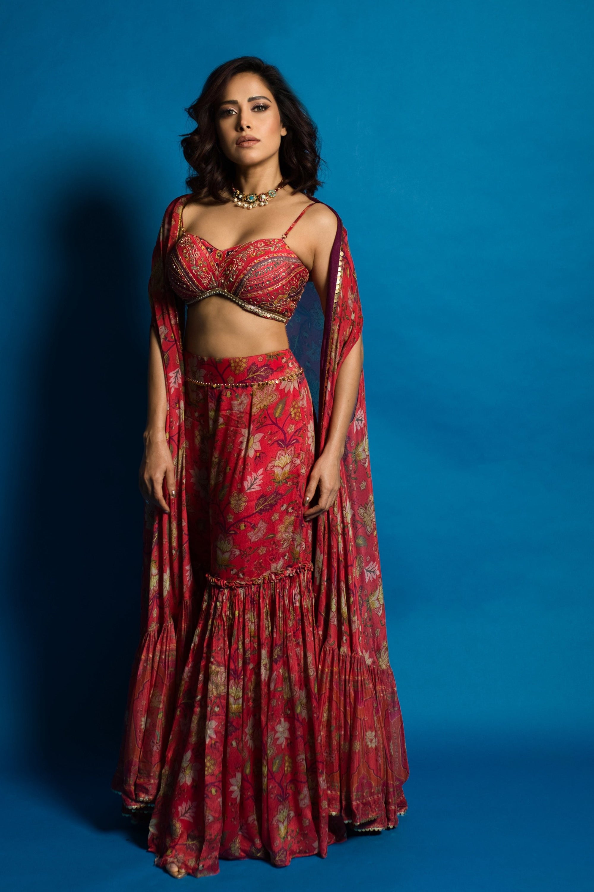SHEHER SHARARA SET WITH CAPE