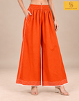 Orange Premium Cotton Kurta Palazzo Set