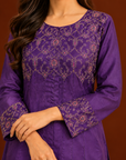 Purple Short Shirt With Farsi Pant