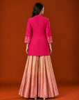 Pink Short Shirt With Sharara