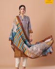 Earthy Ikat Floral Kurta Set