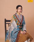 Earthy Ikat Floral Kurta Set