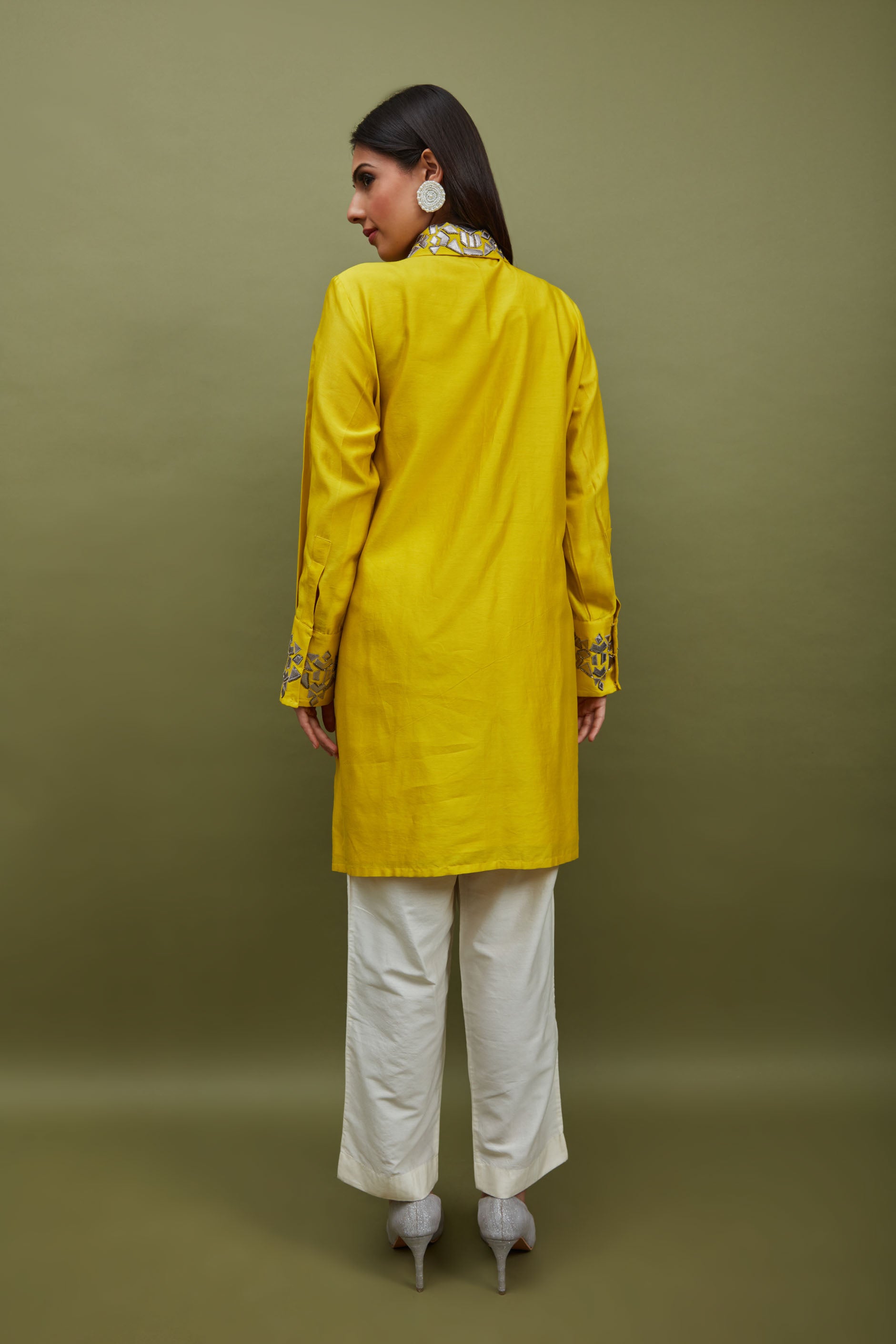 PLEATED SHIRT WITH SLIM PANT