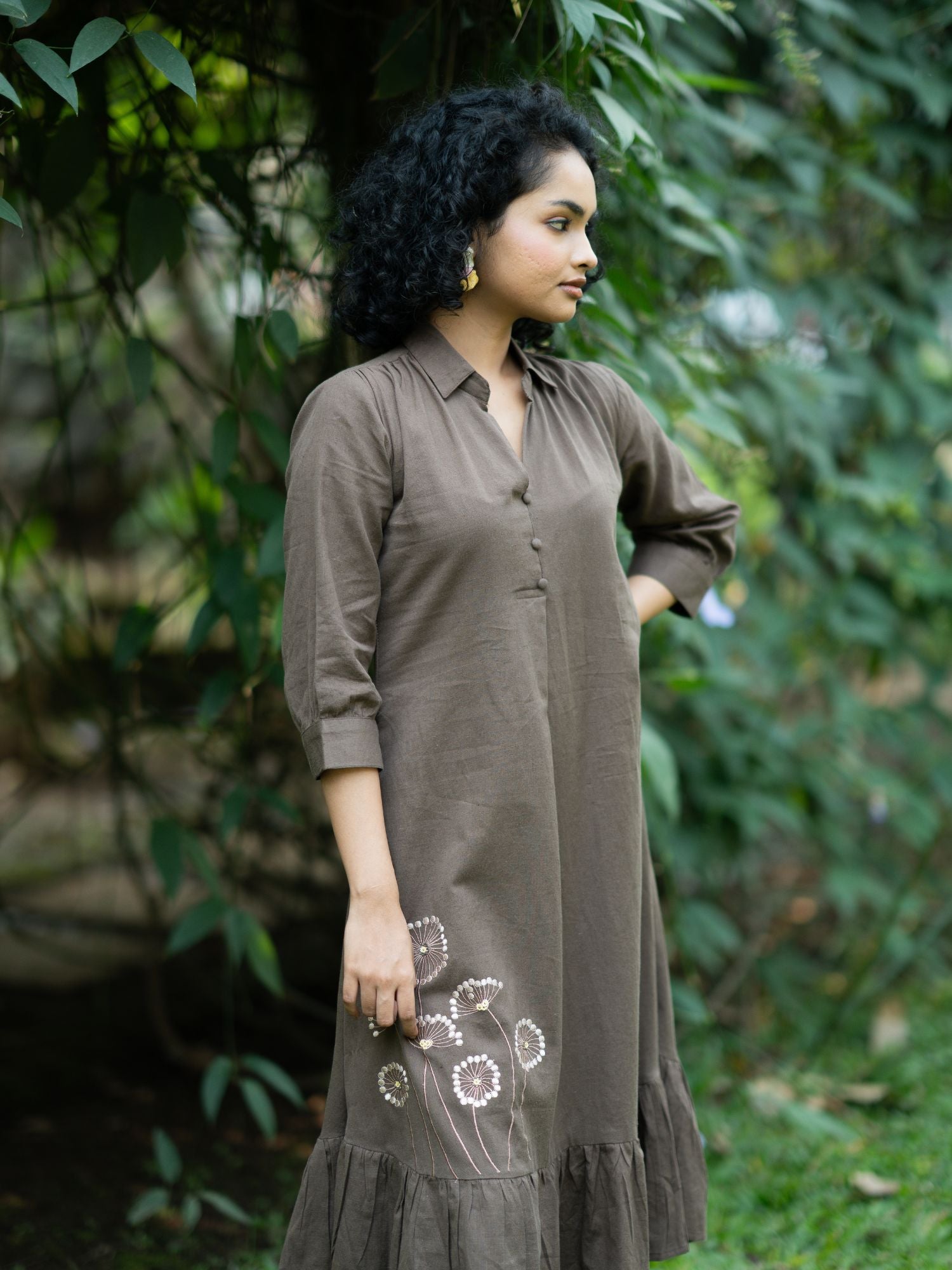 Dusty Brown Light Dress – SANDHYA SHAH FASHION LLP