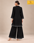 Black Premium Cotton Kurta Palazzo Set
