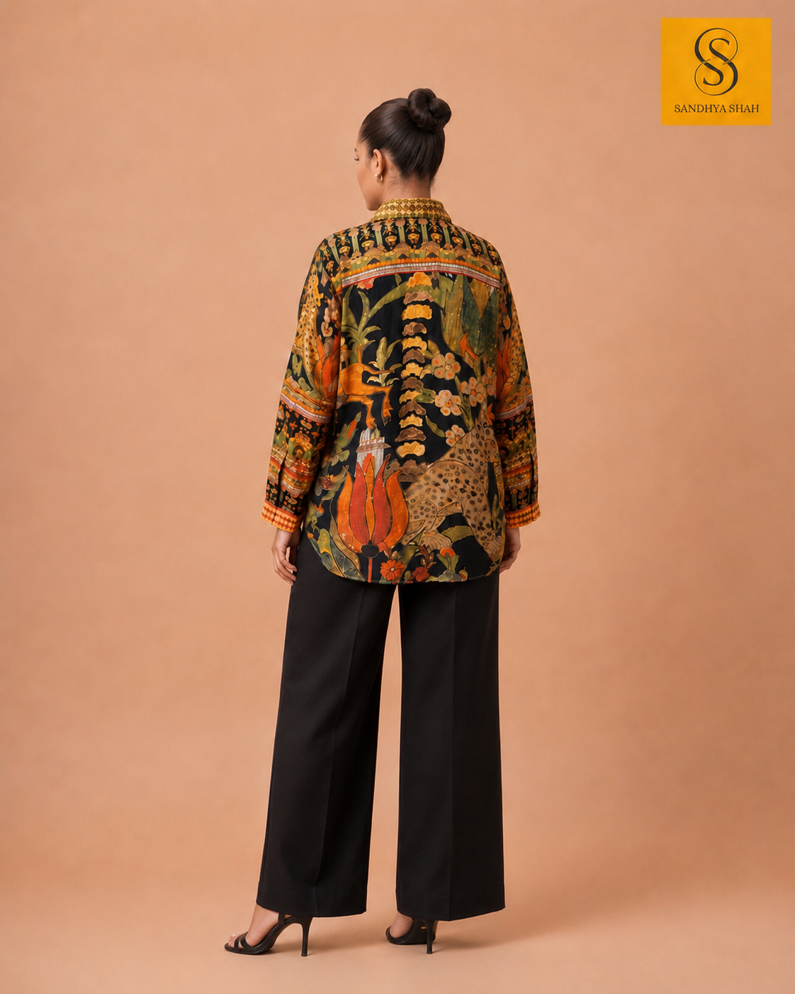 Leopard Printed Crepe Shirt