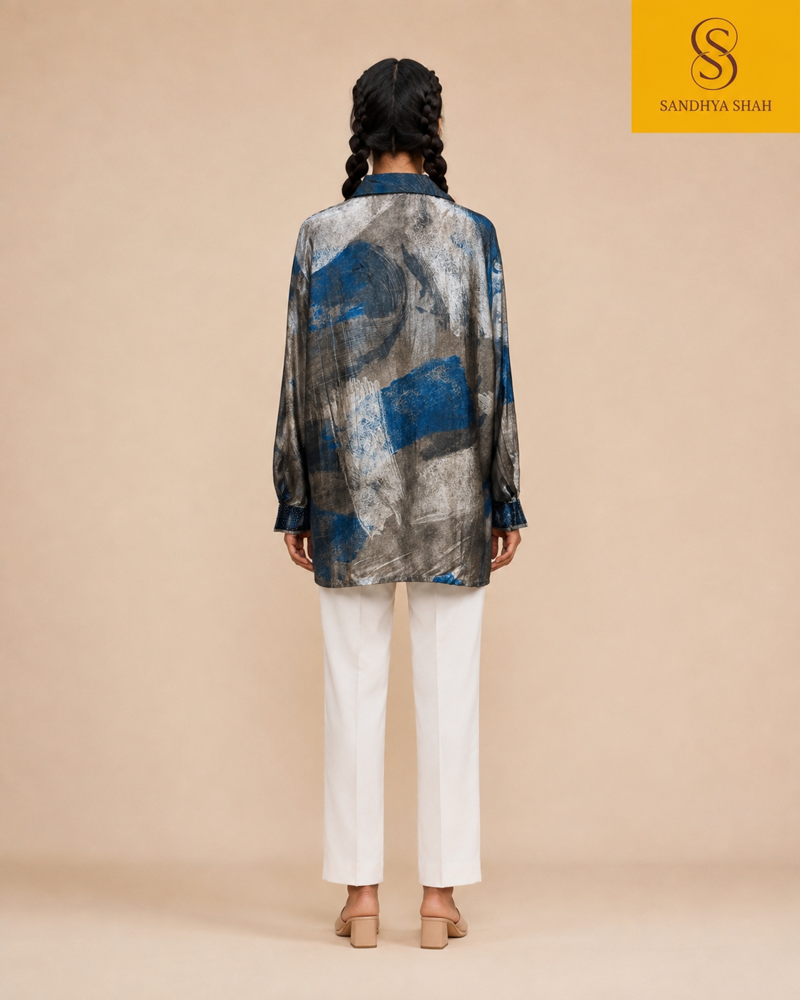 Indigo Fusion Printed Crepe Shirt