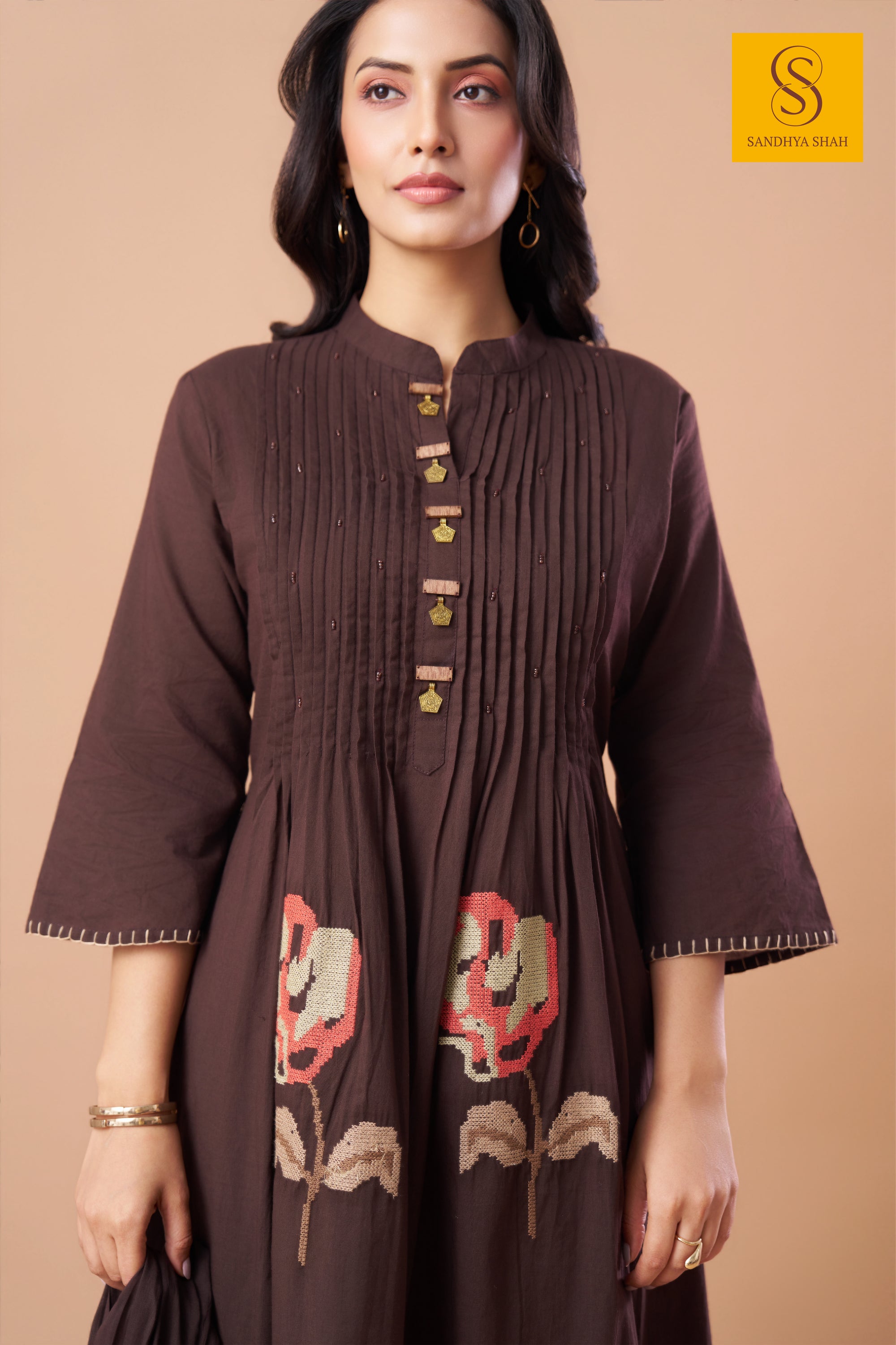 Espresso Flora Kurta Set