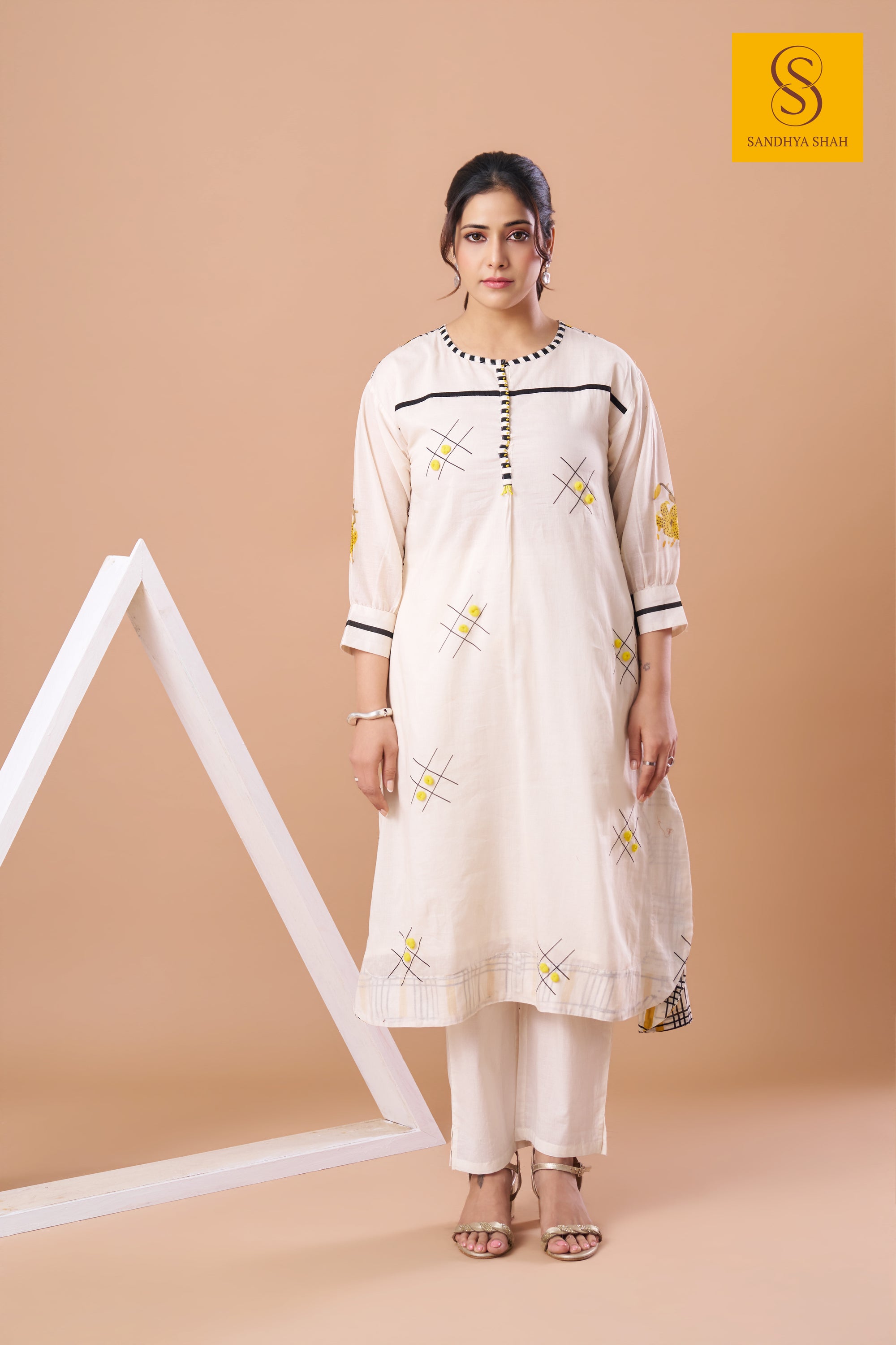 Alabaster Cross-Stitch Co-ord Set