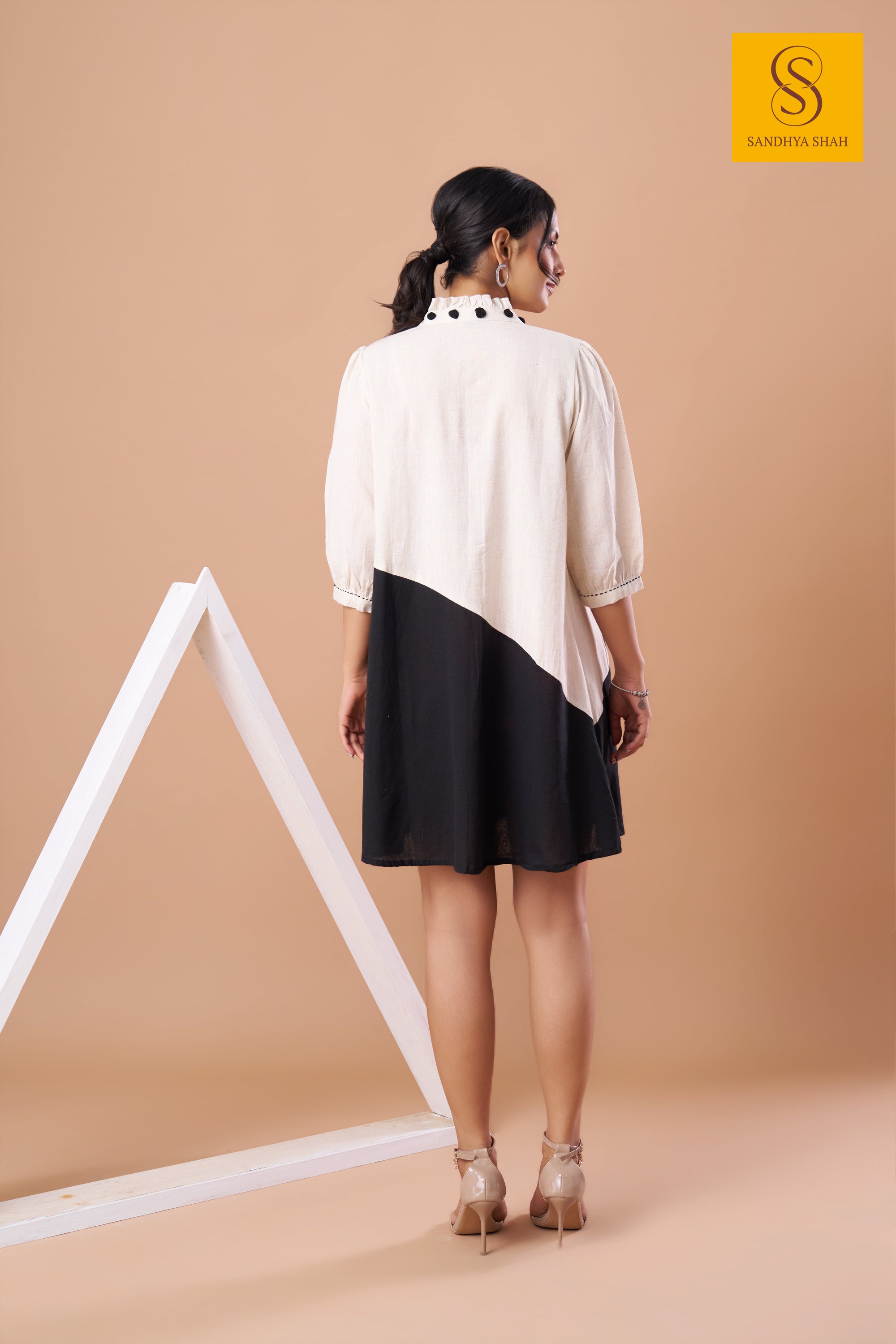 Monochrome Dahlia Dress