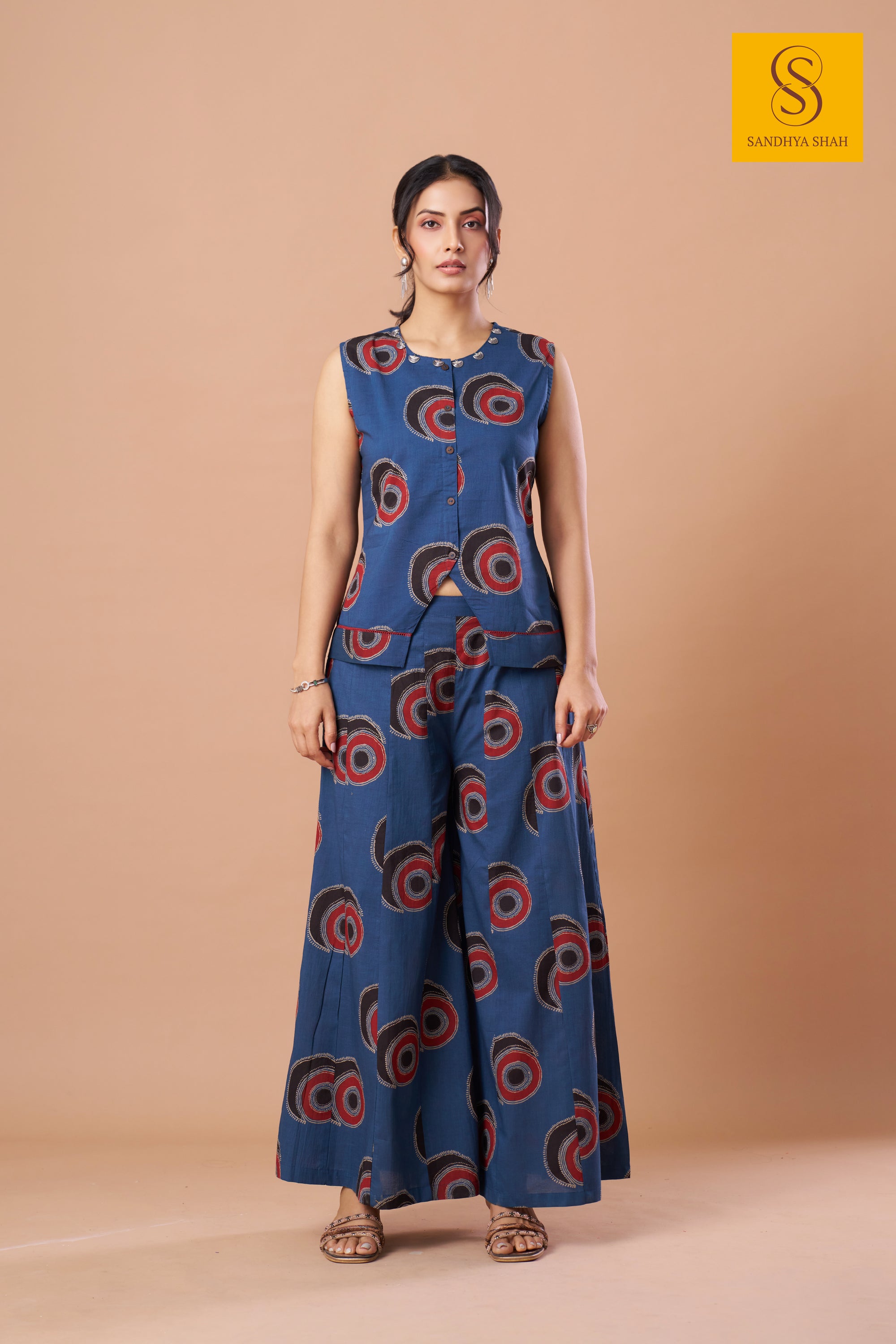 Indigo Vortex Palazzo Set