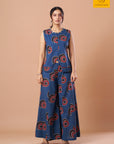 Indigo Indo-Western set with sleeveless vest coat and wide-leg palazzo pants