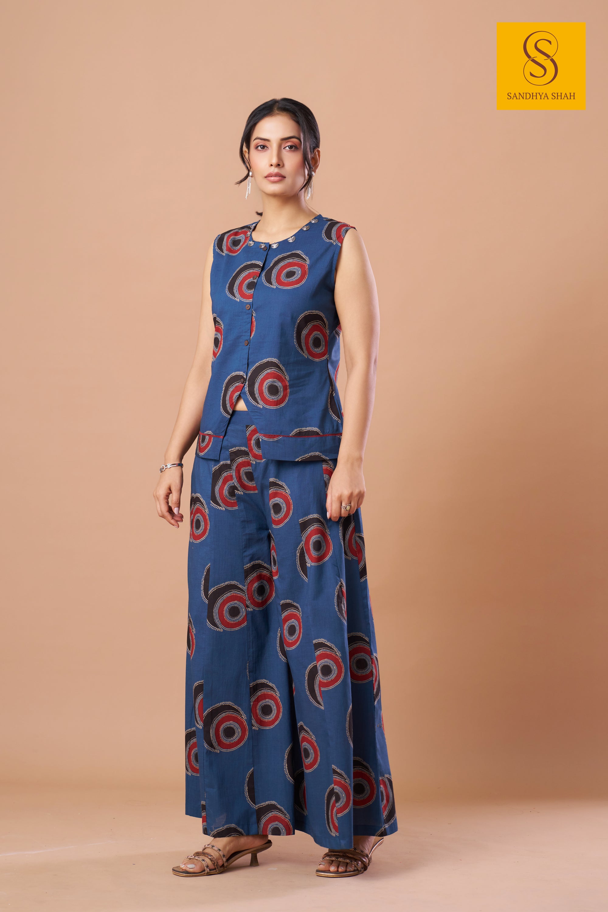 Indigo Vortex Palazzo Set