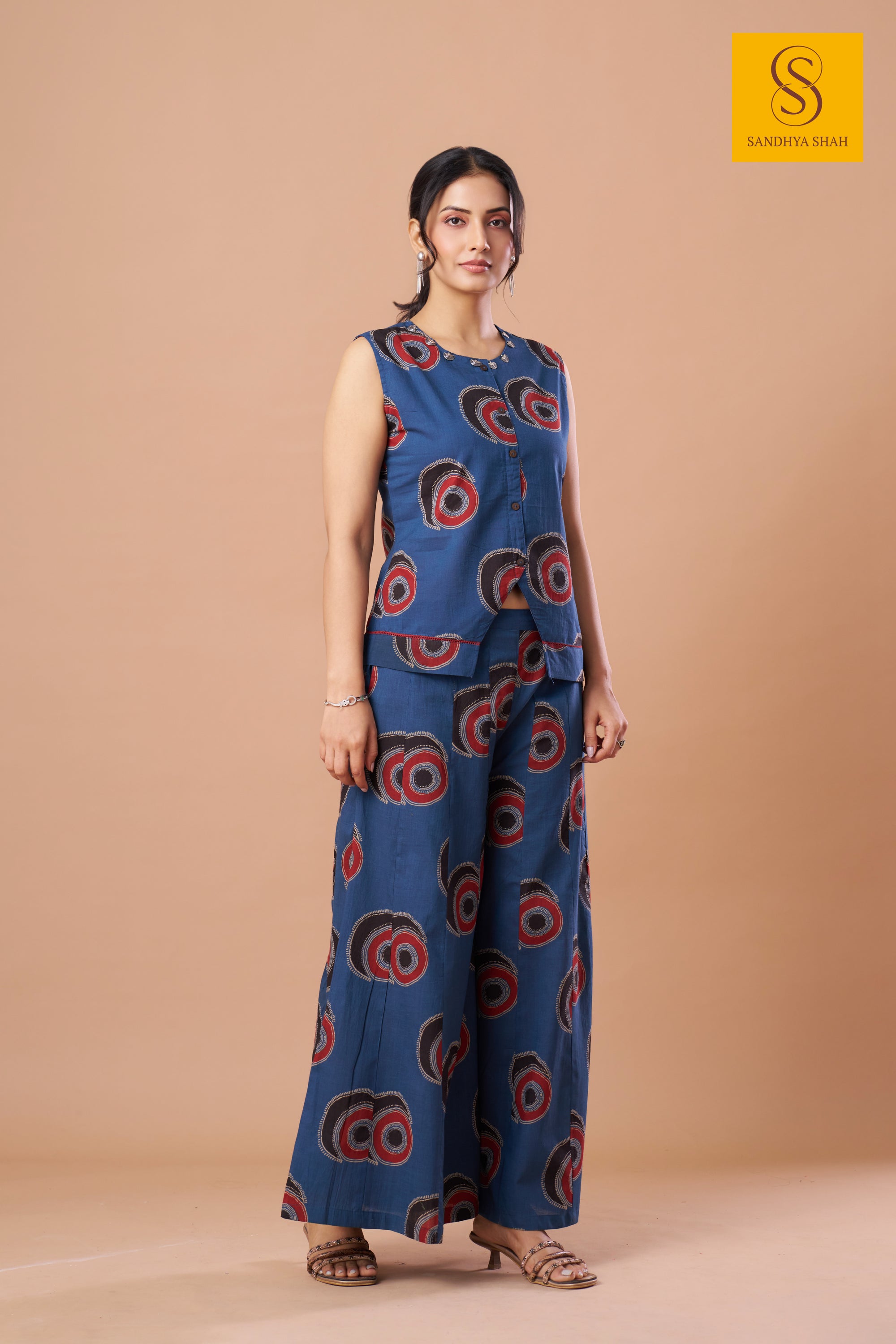 Indigo Vortex Palazzo Set