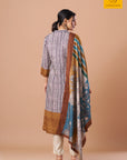 Earthy Ikat Floral Kurta Set
