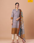 Earthy Ikat Floral Kurta Set