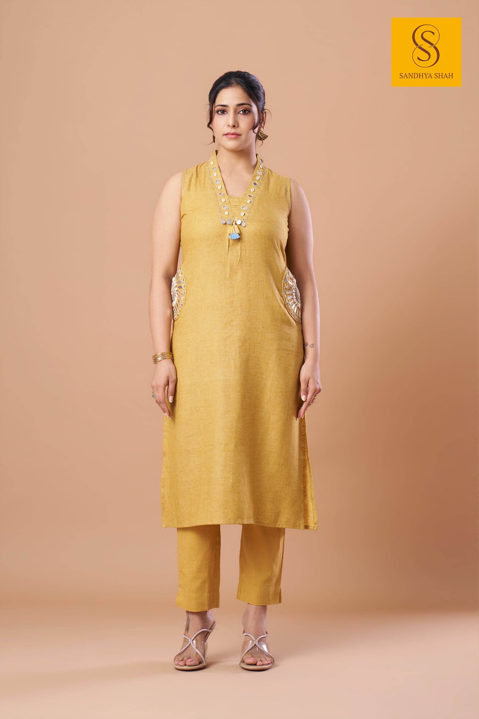 Citrine Cowrie Straight Kurta Set