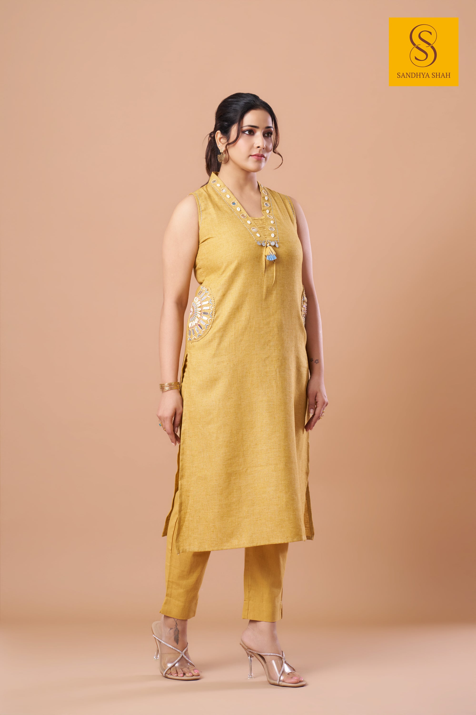 Citrine Cowrie Straight Kurta Set
