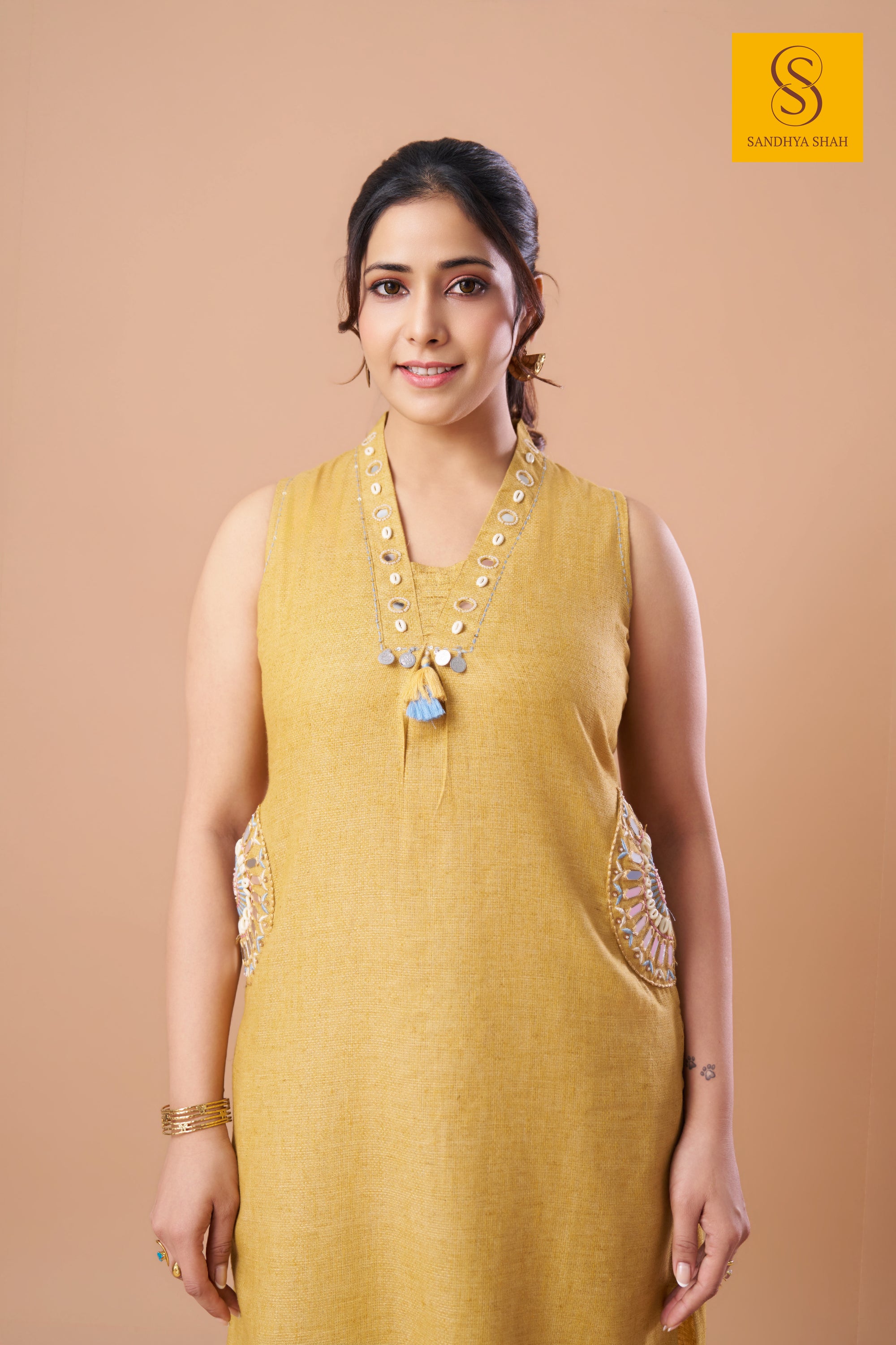 Citrine Cowrie Straight Kurta Set