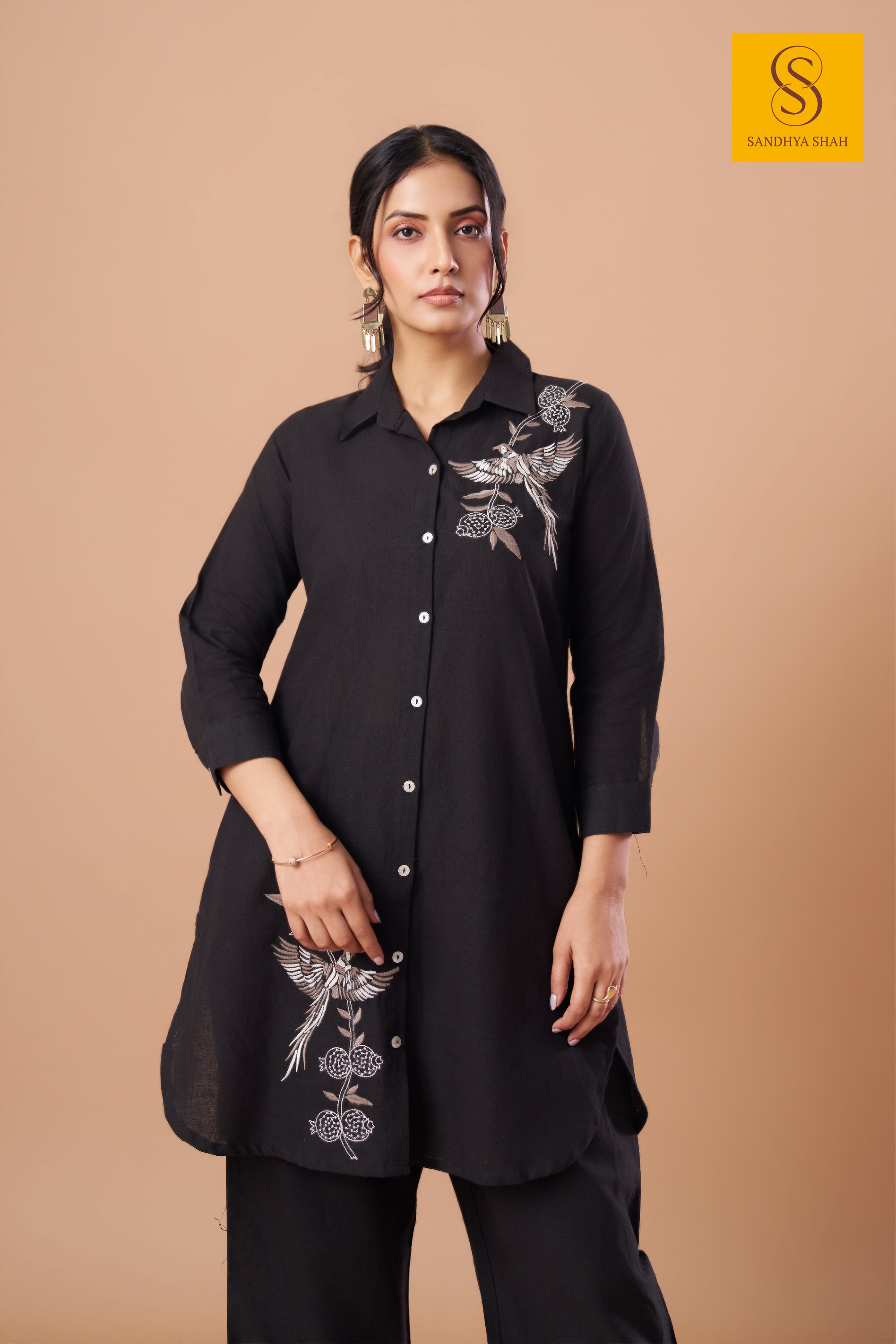 Midnight Aviary Linen Co-ord Set