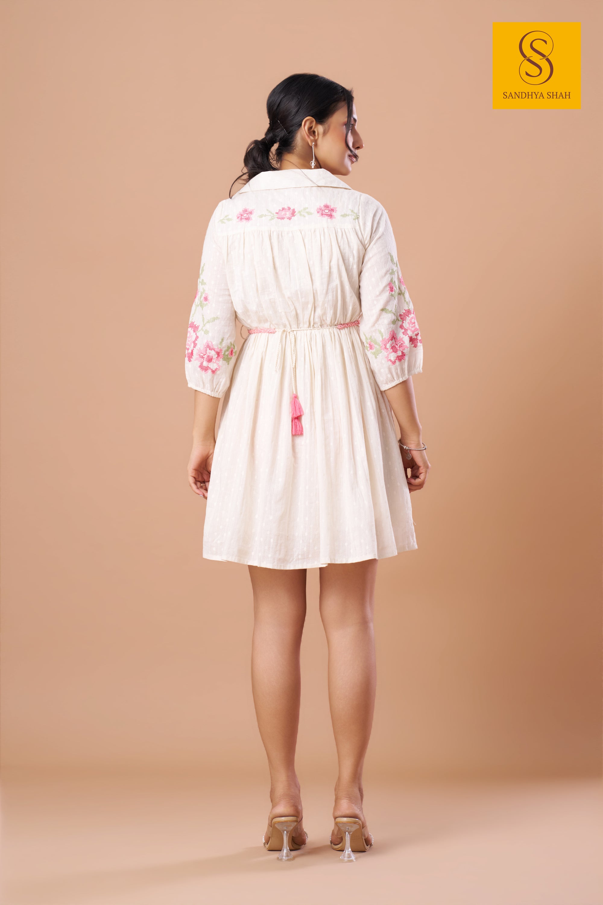 White Floral Mini Dress