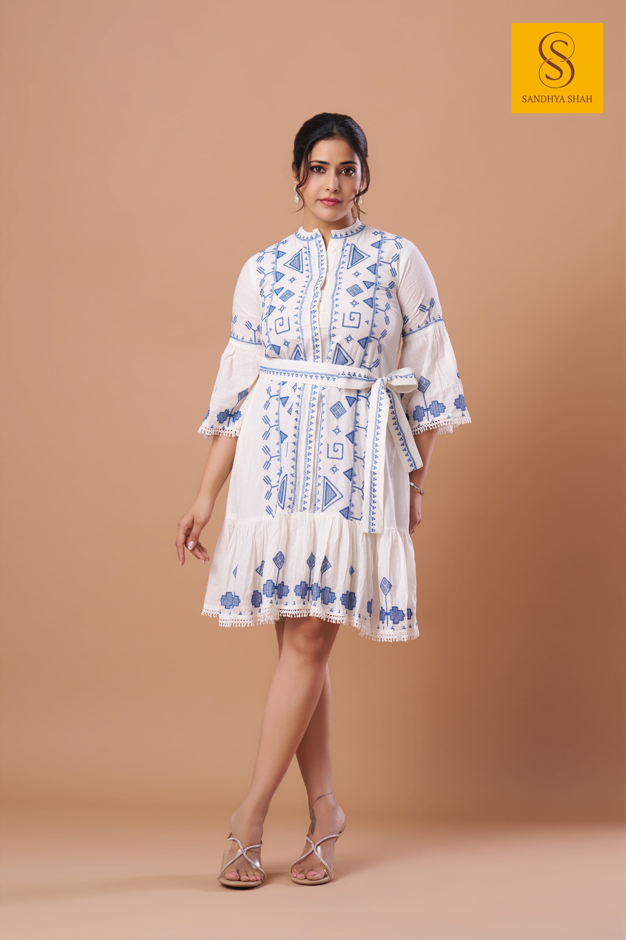 Bell Sleeves White Dress
