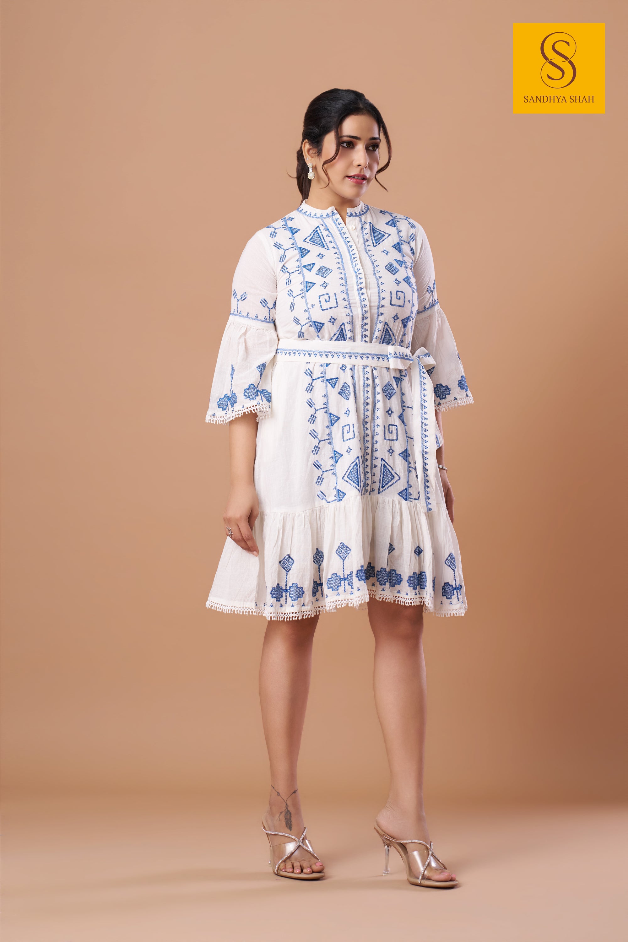 Bell Sleeves White Dress
