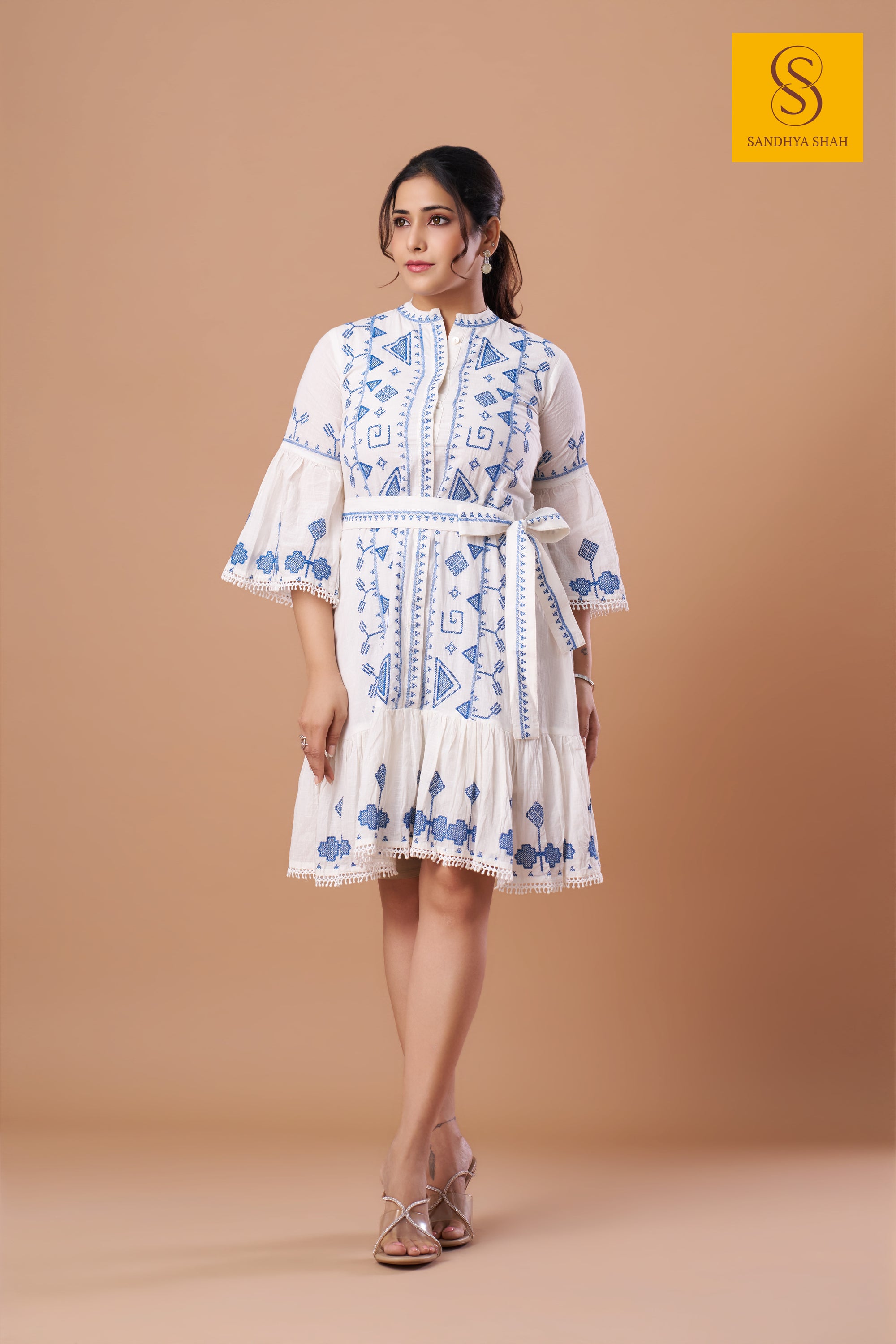 Bell Sleeves White Dress