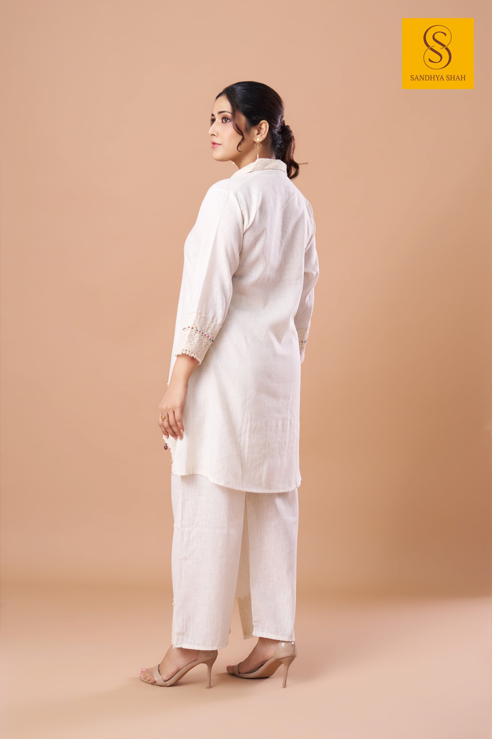 Off-White Kurta Wide-Leg Pant Set