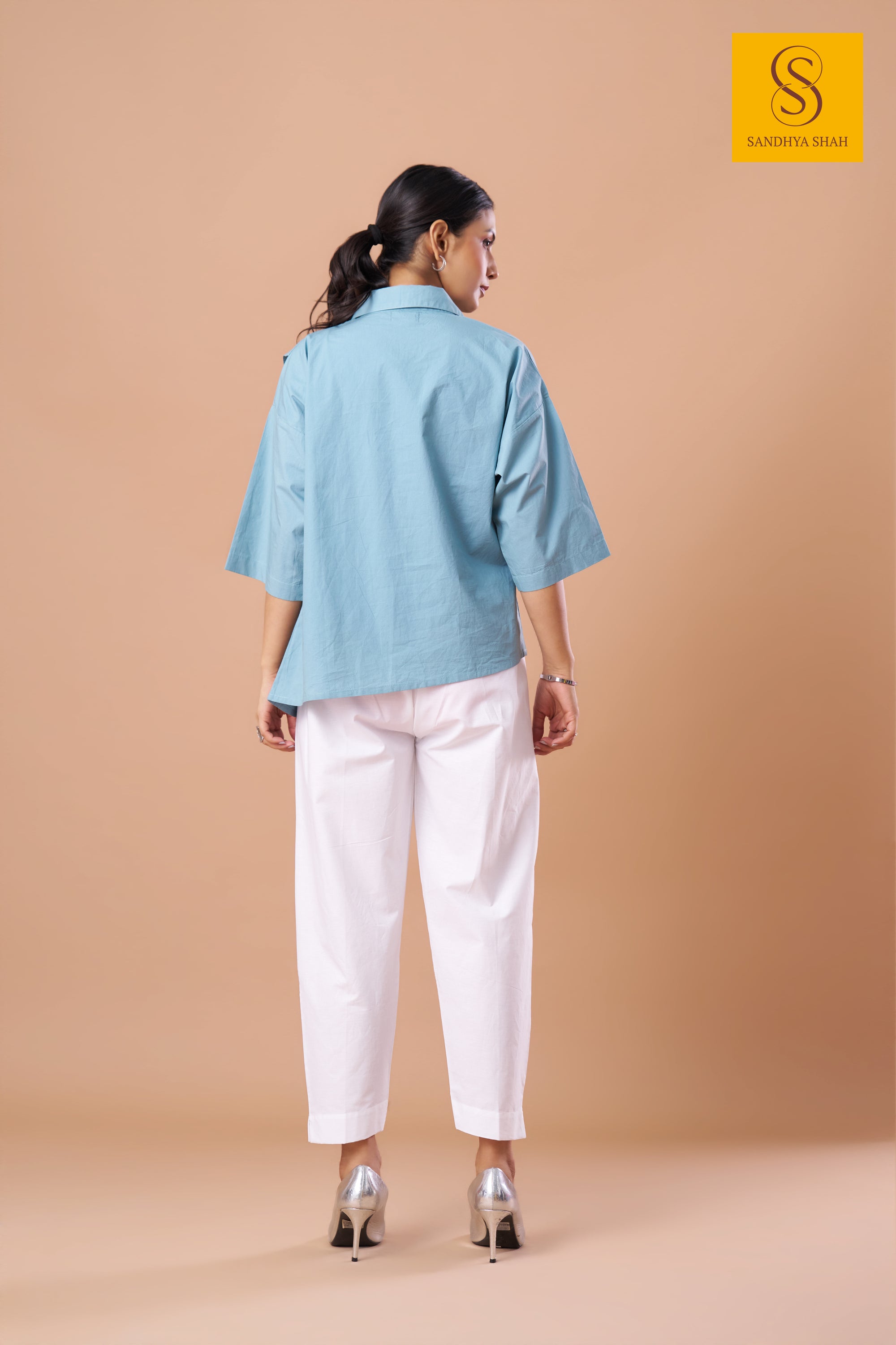 Asymmetric Sky Blue Shirt