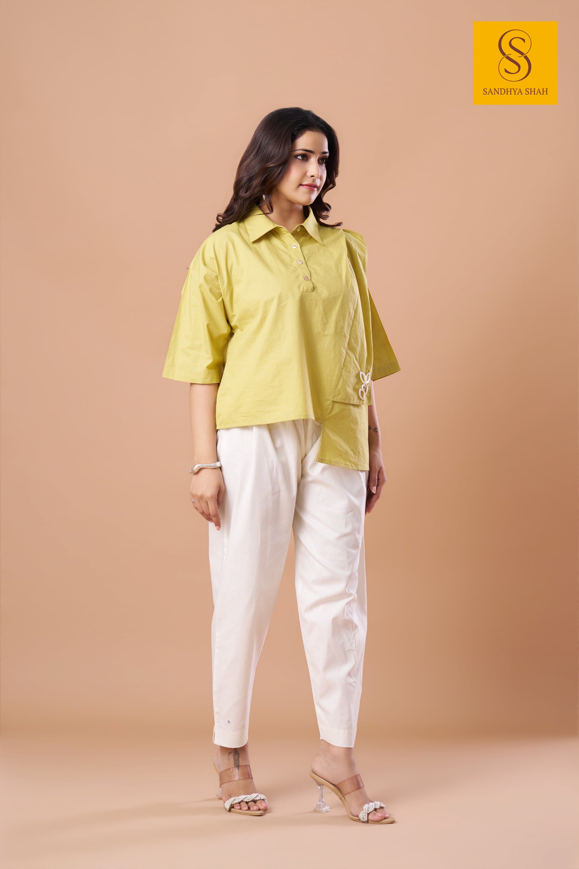 Asymmetric Lime Green Shirt