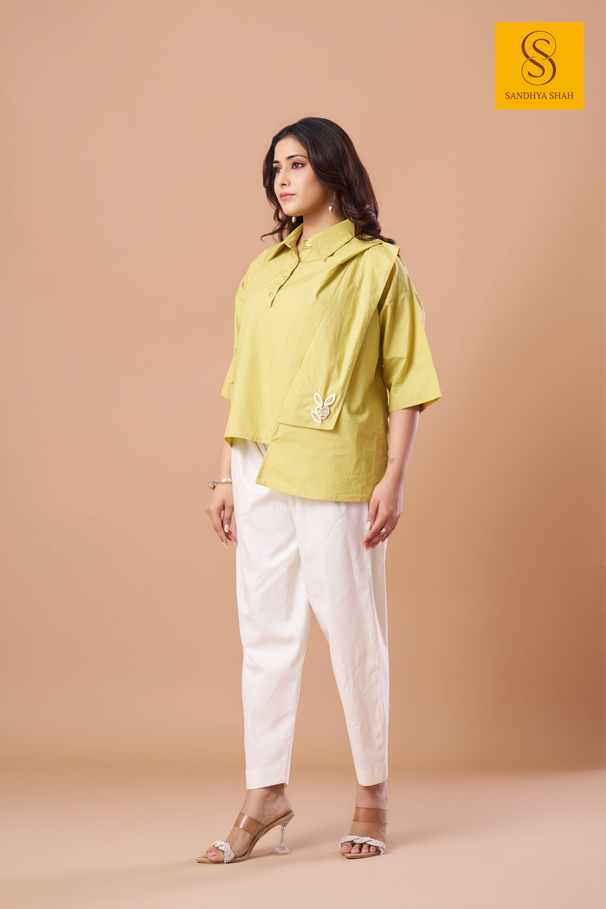 Asymmetric Lime Green Shirt