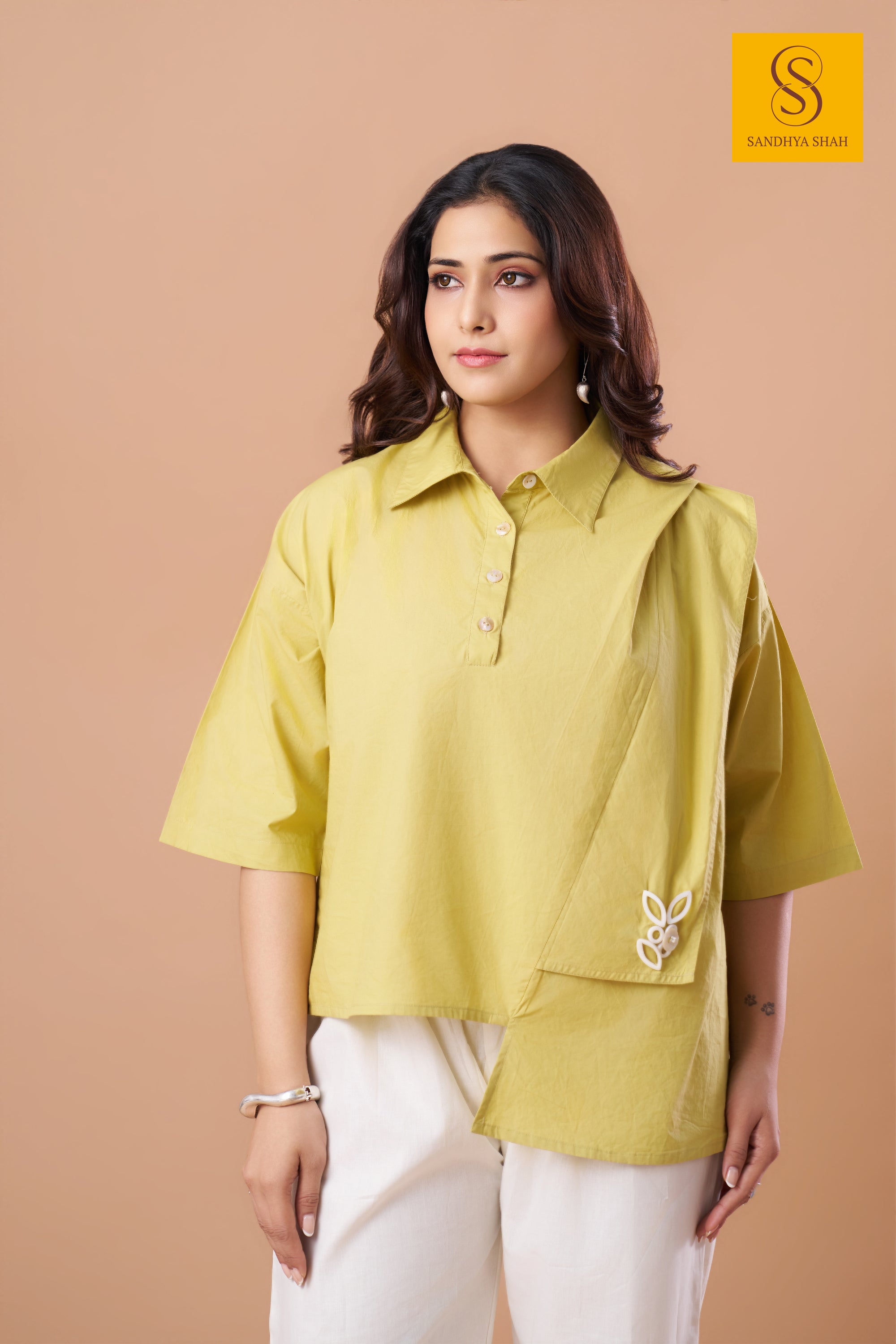 Asymmetric Lime Green Shirt