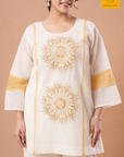 Off White Yellow Mandala Kurta Set