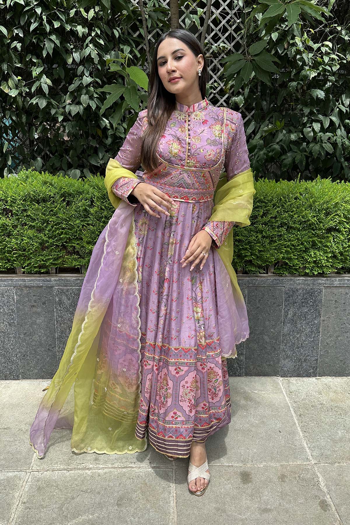 Leena lavender Anarkali Set