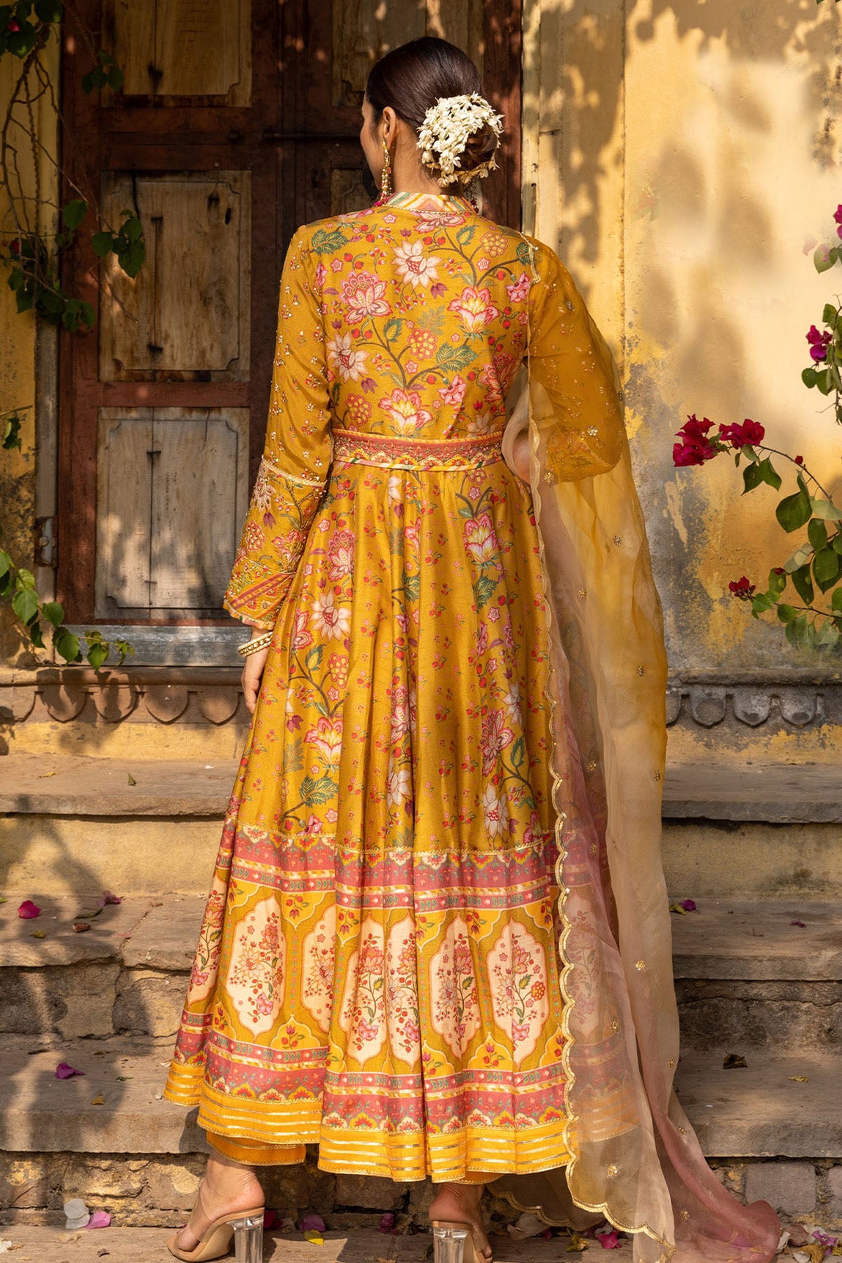 Yellow Neema Anarkali Set